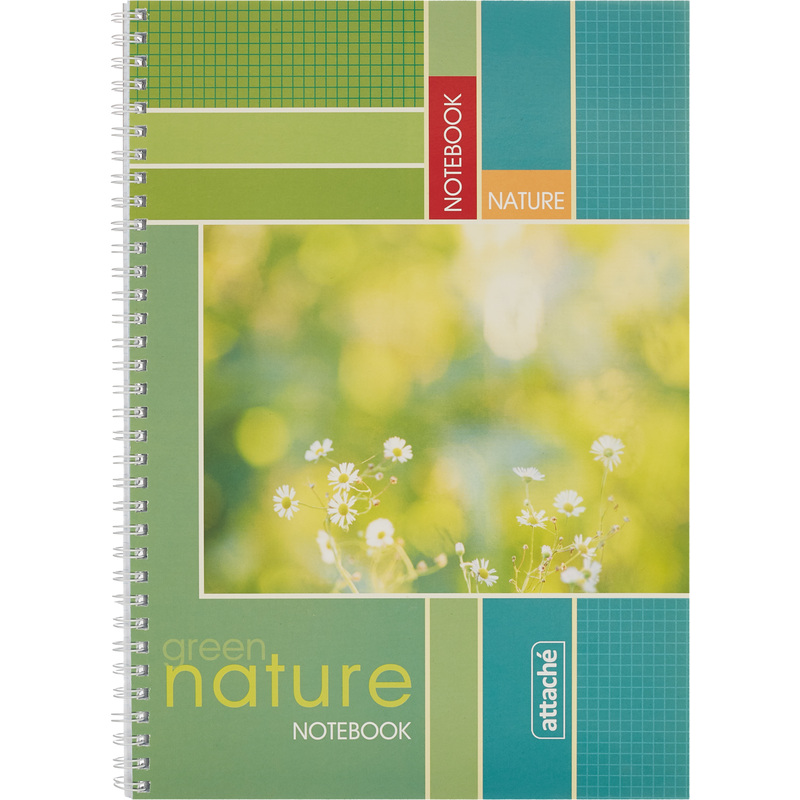 Изображение товара Тетрадь общая Attache A4 80 листов в клетку на спирали (обложка с рисунком, УФ-сплошной глянцевый лак)