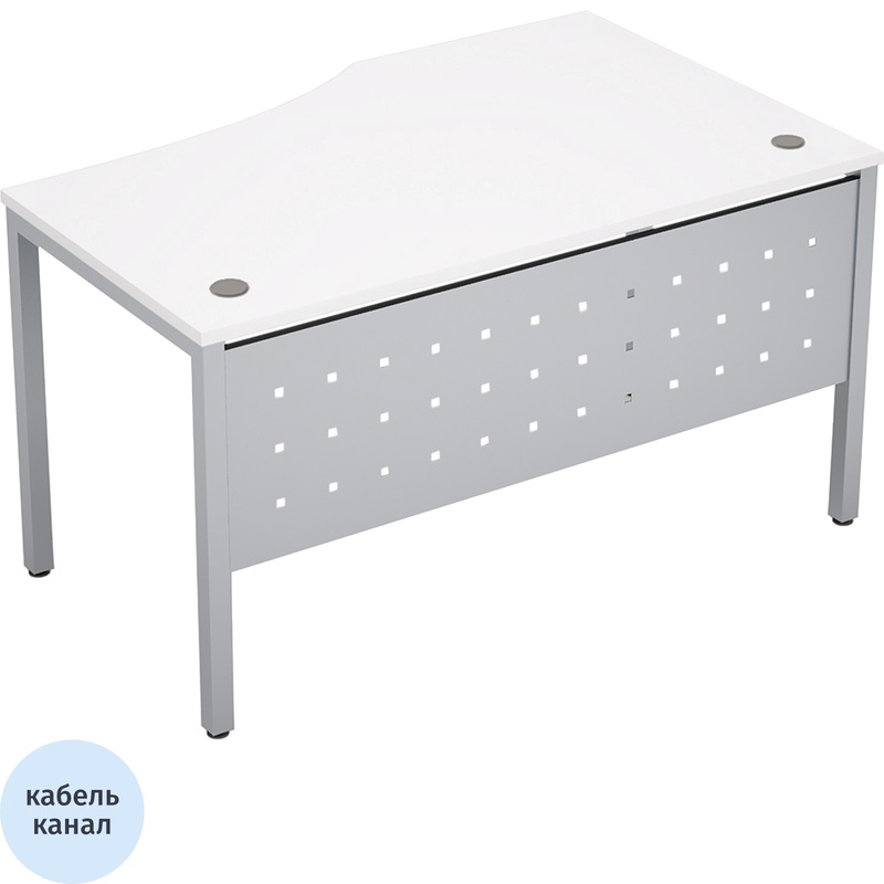 Изображение товара Эргономичный правый письменный стол Avance 6МК.023 белый/алюминий