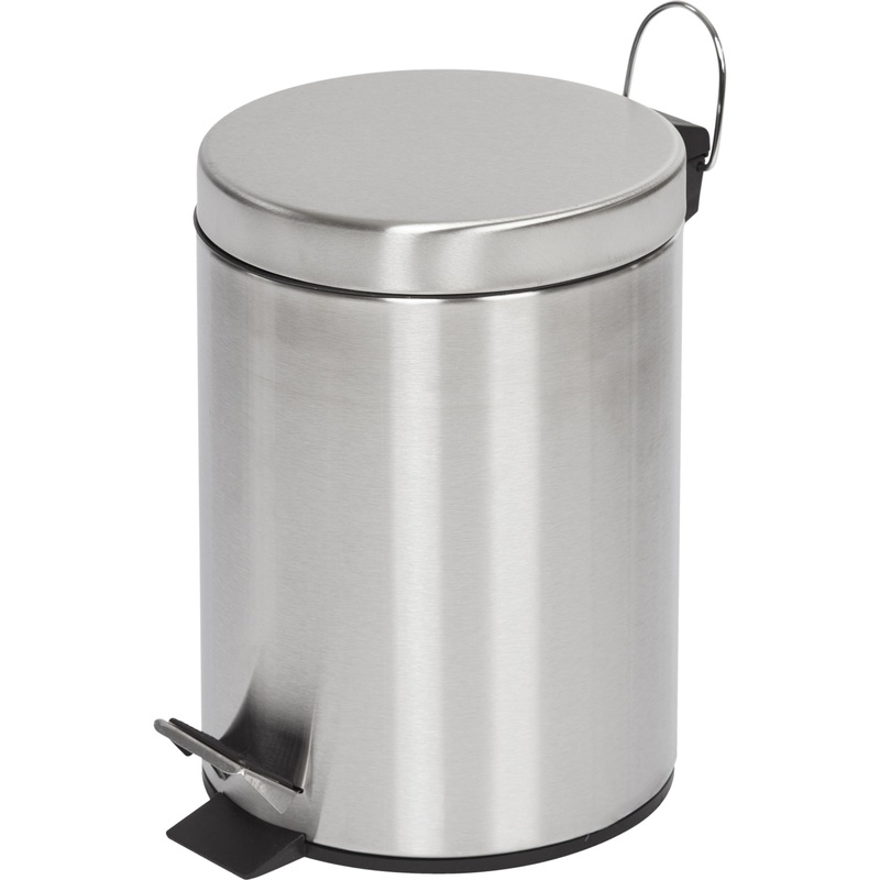 Изображение товара Ведро мусорное Luscan 5л нержавеющая сталь с педалью и крышкой