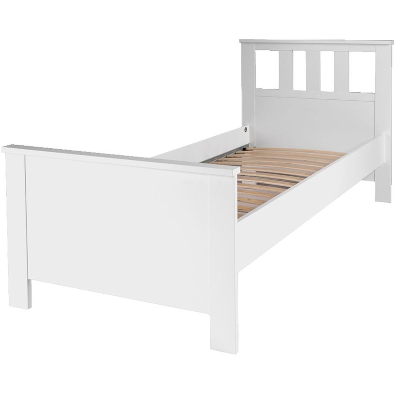 Изображение товара Односпальная кровать Сага в стиле Прованс из ЛДСП белого цвета