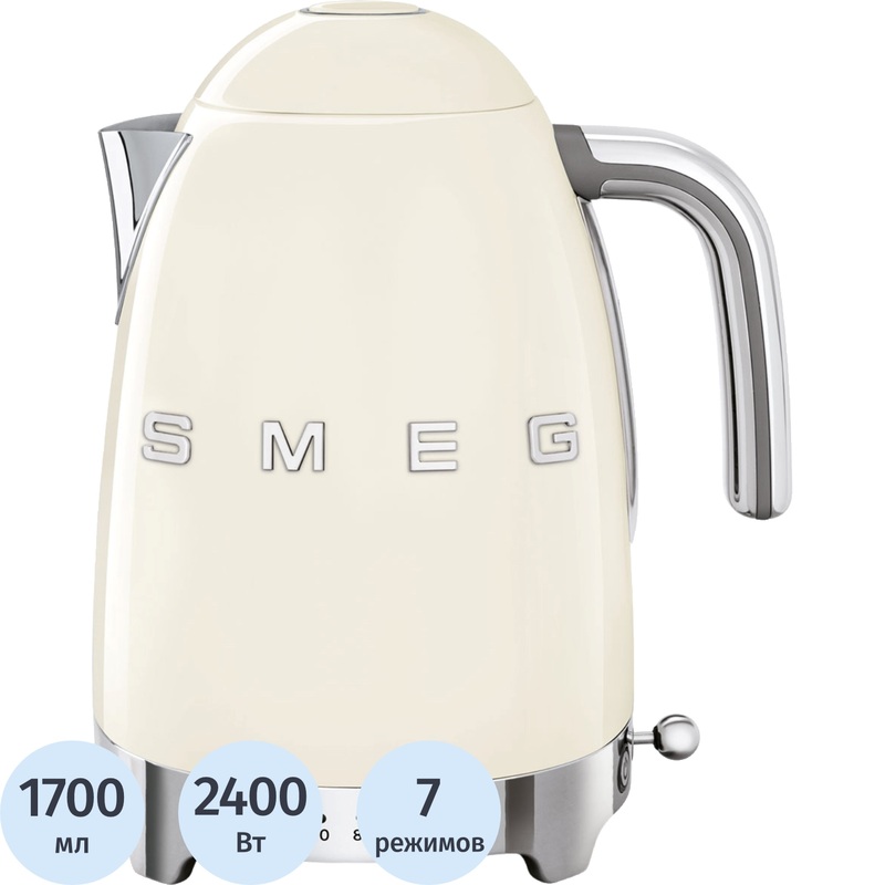 Изображение товара Электрический чайник Smeg KLF04CREU бежевый 1.7 л быстрый нагрев стильный дизайн