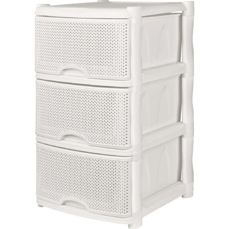 Изображение товара Комод Keeplex Ajur трехсекционный белое облако 480х410х723мм Россия