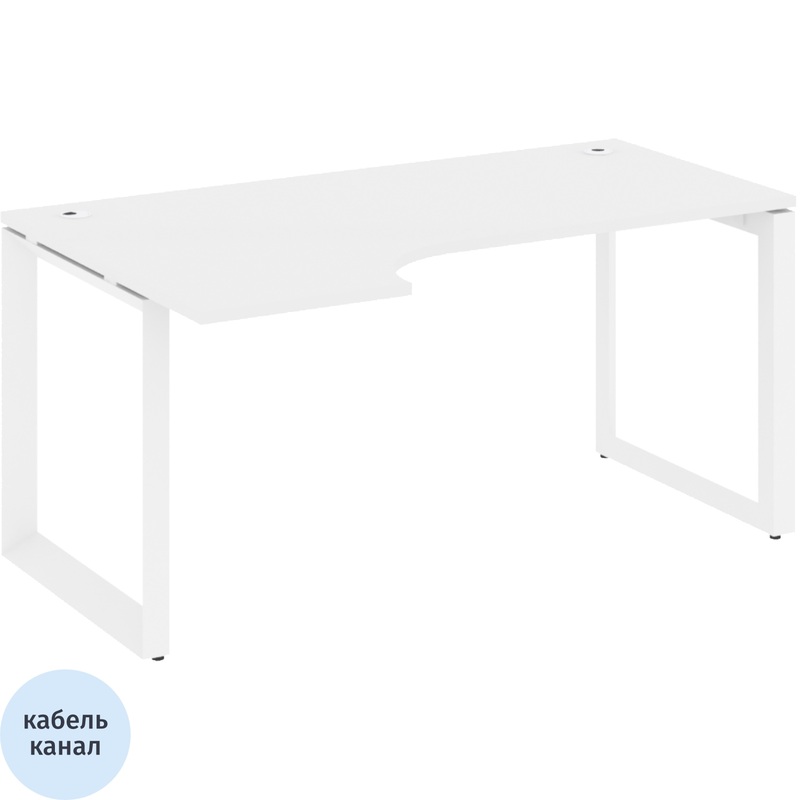 Изображение товара Эргономичный левый рабочий стол ONIX-О 1580x980x750 мм белый