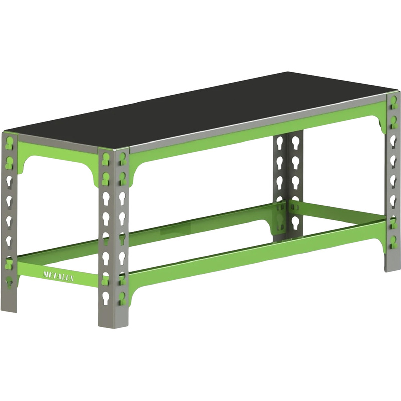 Изображение товара Скамья для раздевалок зелёный/серый, сталь окрашенная, 800х450х350 мм