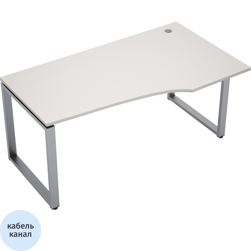 Изображение товара Стол эргономичный Avance 6М-О.621 правый (белый/алюминий матовый, 1600х900х750 мм)