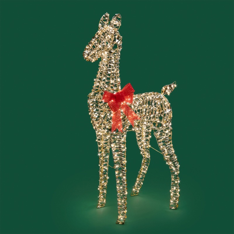 Изображение товара Светодиодная фигура Оленёнок 3D с тёплым свечением, уличная и внутренняя установка