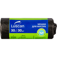 Мешки для мусора Luscan 30 л чёрные (ПНД 10 мкм, 30 штук)