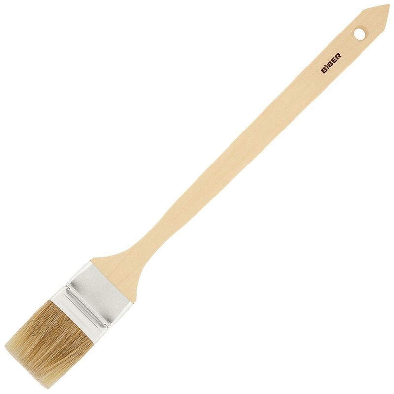 Изображение товара Кисть малярная радиаторная Бибер 31173 из натуральной щетины 50х10 мм с деревянной рукояткой (тов-001947)