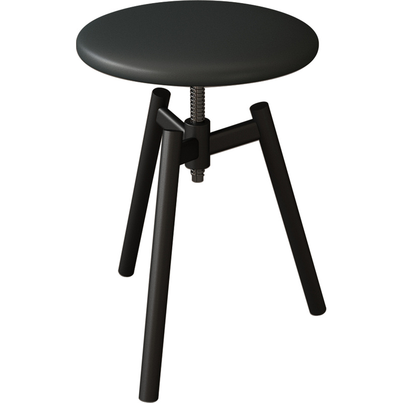 Изображение товара Медицинский винтовой табурет М95 черный искусственная кожа надежный стальной каркас