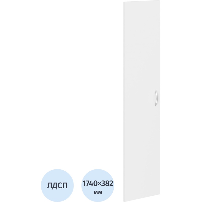 Изображение товара Дверь высокая левая Simple белая из ЛДСП 382х1740 мм
