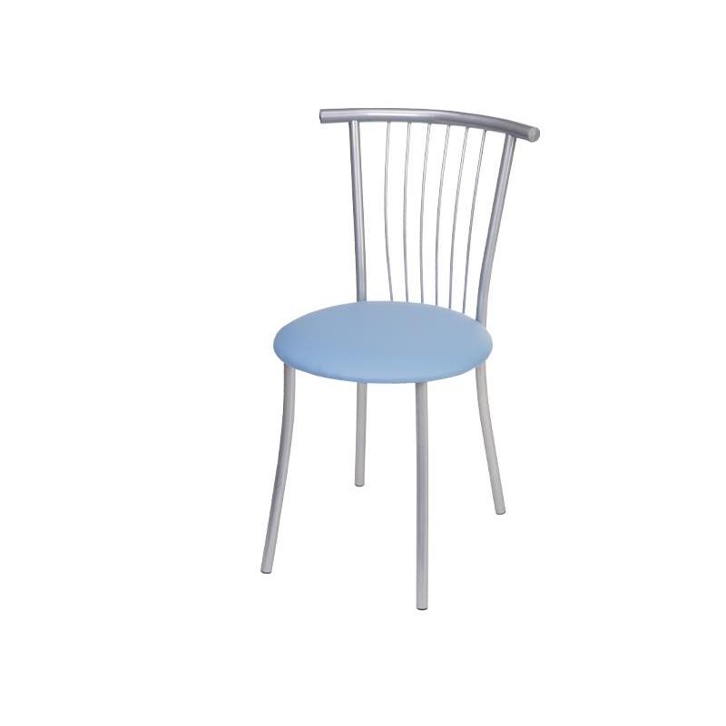 Изображение товара Стул для столовых Лайн голубой (искусственная кожа/серебристый металл) Изображение товара Стул для столовых Лайн голубой (искусственная кожа/серебристый металл)