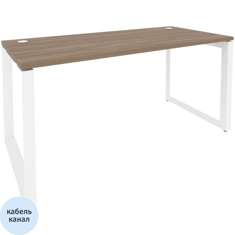Изображение товара Стол прямой ONIX-О O.MO-SP-4.7 из ЛДСП с металлическим каркасом белый дуб аризона