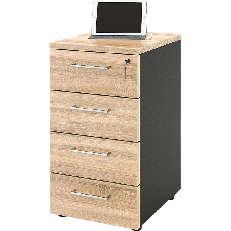 Изображение товара Тумба приставная Zamm Формат 11792 с 4 ящиками и центральным замком дуб бардолино