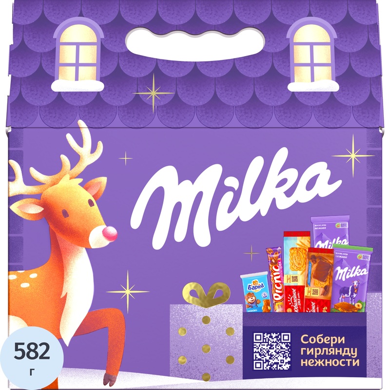 Изображение товара Набор Milka Новогодний микс 582 г молочный шоколад ассорти подарочный