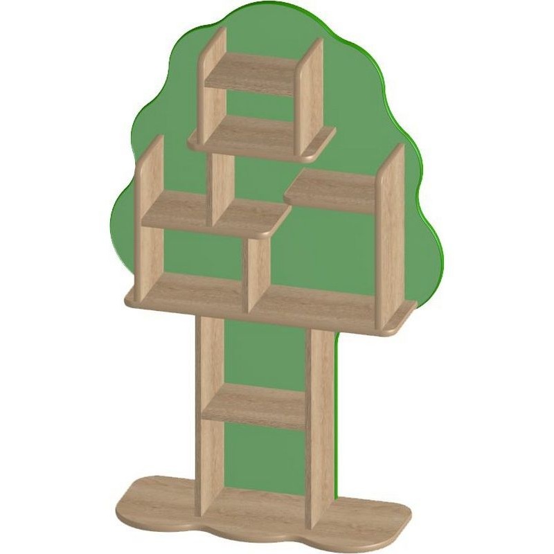 Изображение товара Стойка для игрушек Березка МЦ-701 (дуб сонома/зеленый, 840х304х1304 мм)