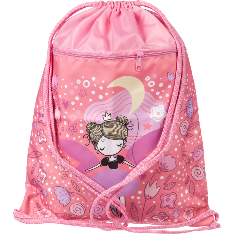 Изображение товара Мешок для сменной обуви Комус Класс Фея 360х470 мм розовый с карманом