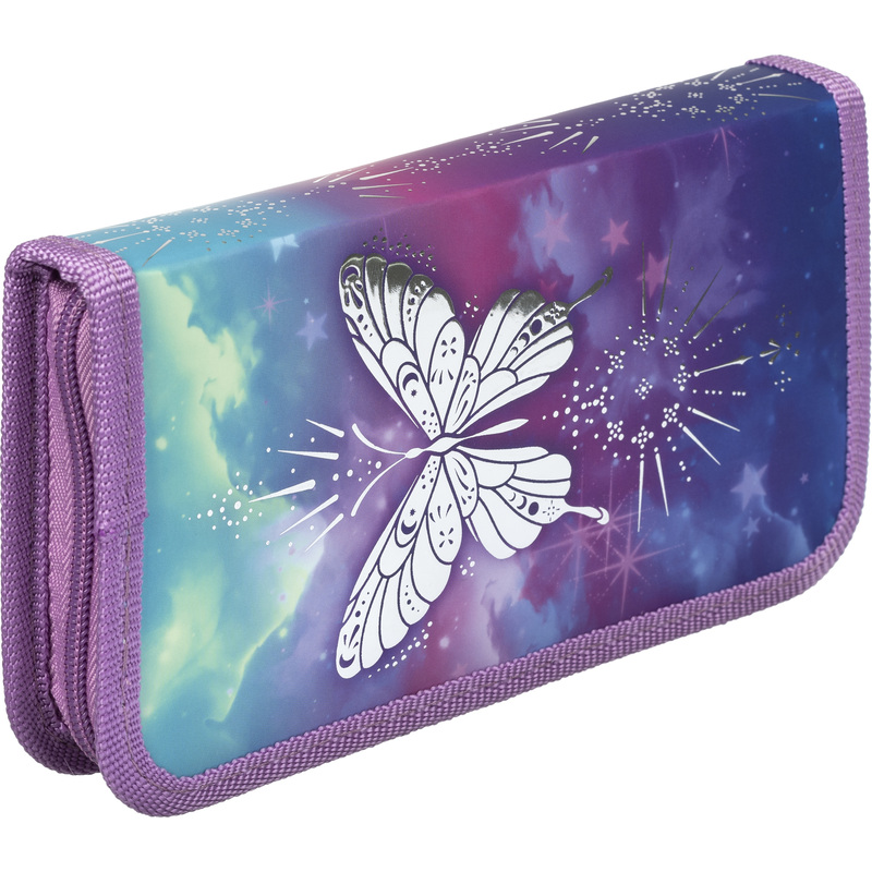 Изображение товара Пенал односекционный Комус Класс Волшебная бабочка фиолетовый