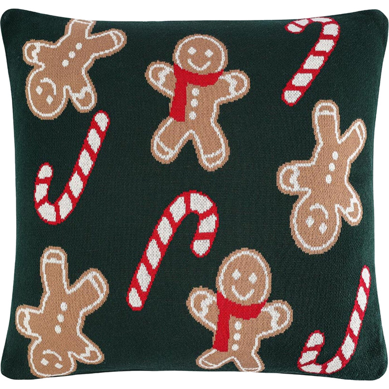 Изображение товара Декоративная подушка Tkano Gingerman 45x45 см хлопок разноцветная новогодняя