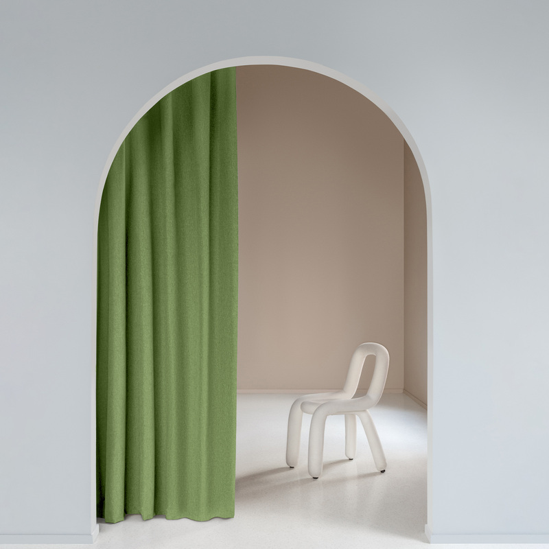 Изображение товара Штора Волшебная ночь Рогожка 165x270 см зеленая, ткань натуральный лен