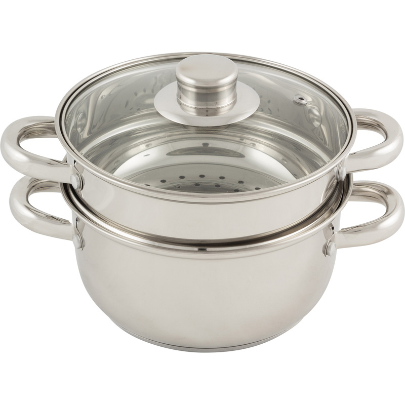 Изображение товара Пароварка Mallony Mediano 2,5л нержавеющая сталь диаметр 19см 2 яруса