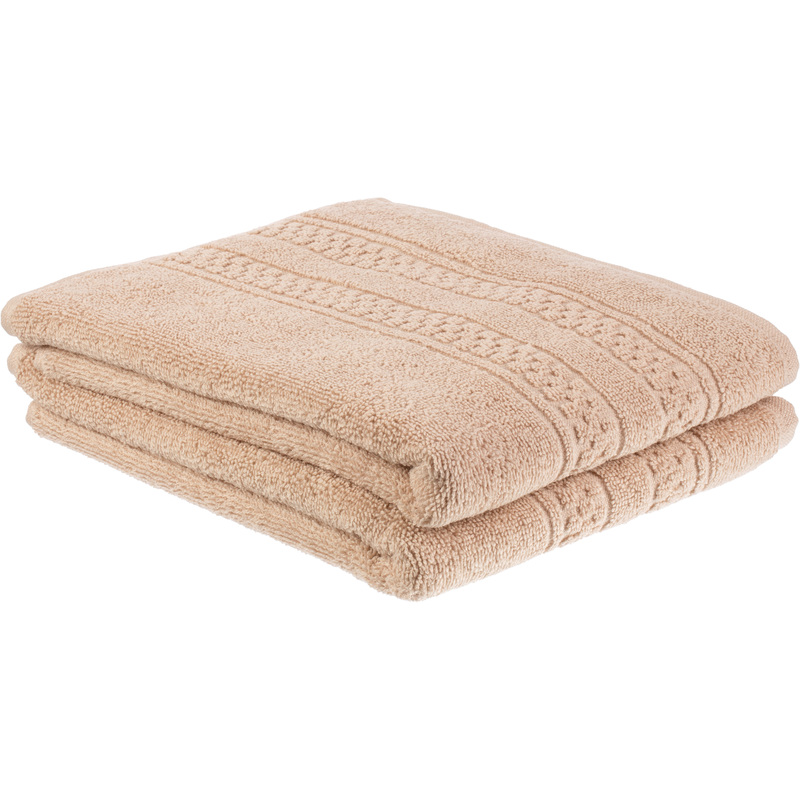Изображение товара Набор махровых полотенец Комус Данмор 2 шт 50x80 см бежевый плотность 450 г/кв.м