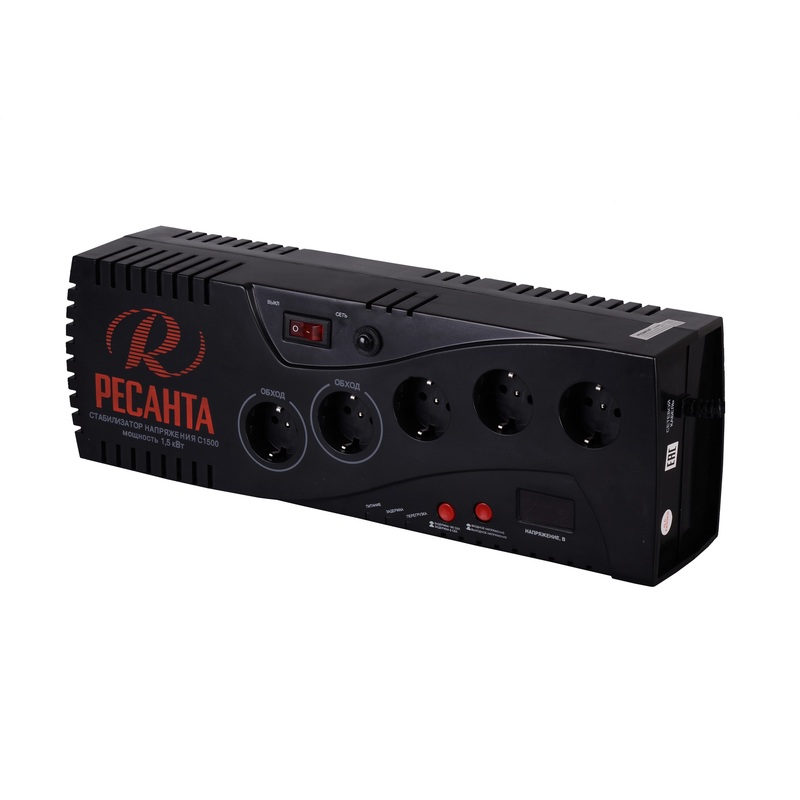 Изображение товара Стабилизатор напряжения Ресанта С1500 для защиты электроники