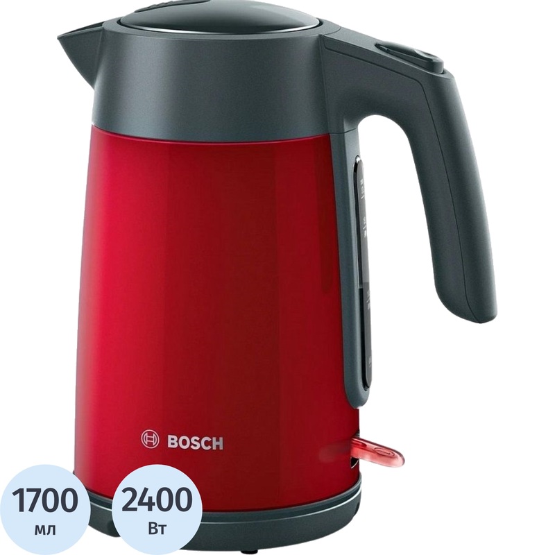 Изображение товара Электрический чайник Bosch TWK 7L464 красный объем 1.7 л мощность 2400 Вт