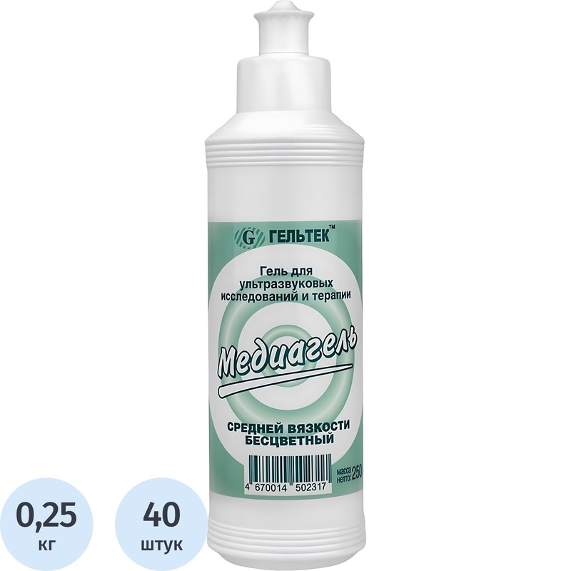 Изображение товара Гель для УЗИ Медиагель средней вязкости бесцветный 250 г 40 шт