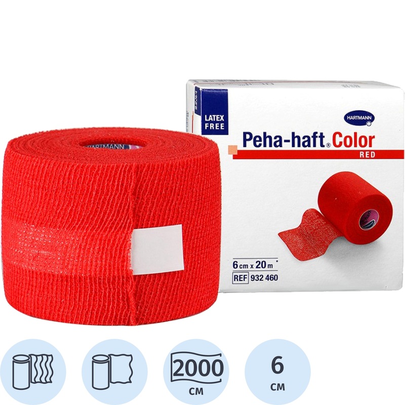 Изображение товара Самофиксирующийся эластичный бинт Peha-haft 20 м x 6 см красный Германия
