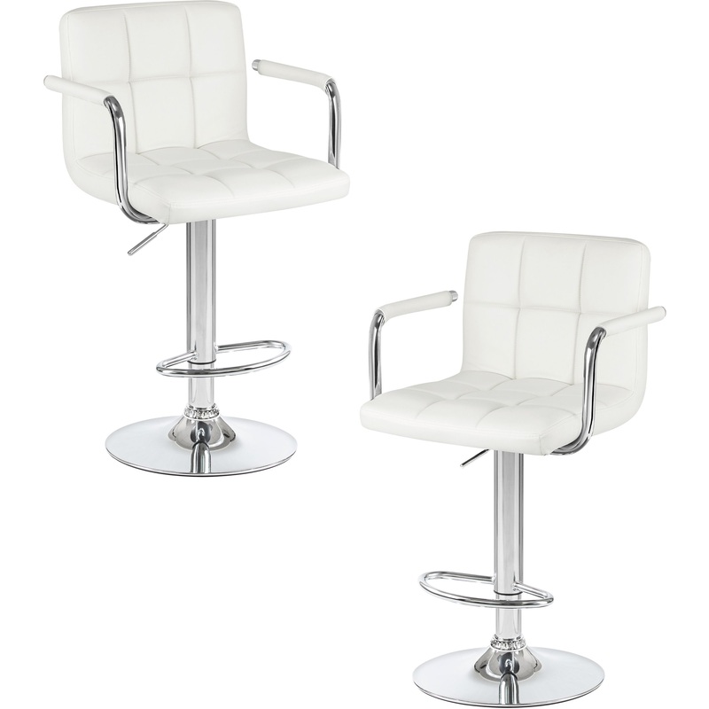 Изображение товара Барные стулья LM-5011-N белый хром регулируемая высота комплект 2 шт