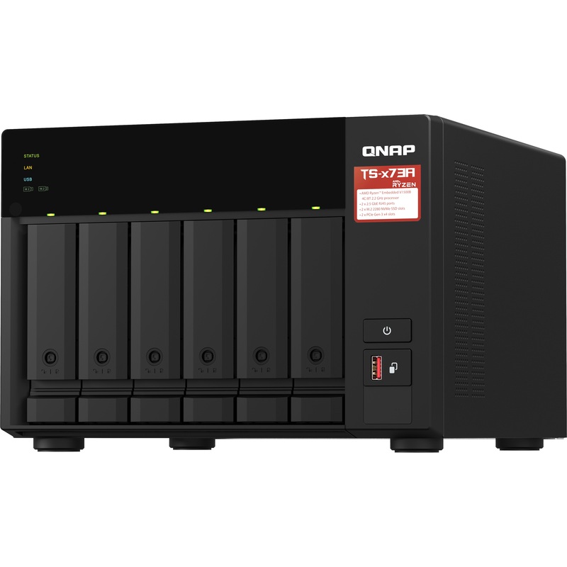 Изображение товара Сетевое хранилище QNAP TS-673A-8G с Ryzen V1500B — 8 ГБ RAM, 6 отсеков