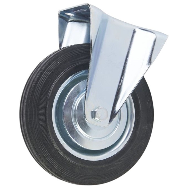 Изображение товара Колесо неповоротное диаметр 200 мм для тележек нагрузка 150 кг резина Китай