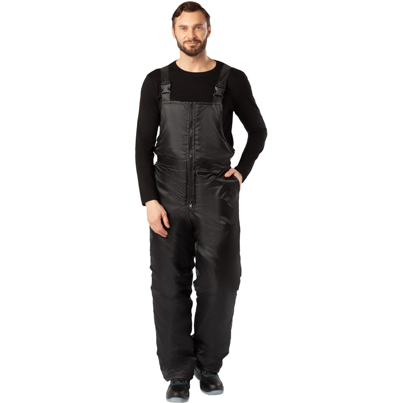 Изображение товара Полукомбинезон зимний рабочий мужской з38-ПК черный из ткани оксфорд утепленный синтепоном