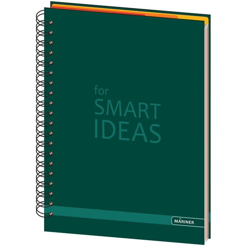 Изображение товара Бизнес-тетрадь Mariner Constant 27.4x20 см 150 листов зелёная комбинированная на спирали с разделителями