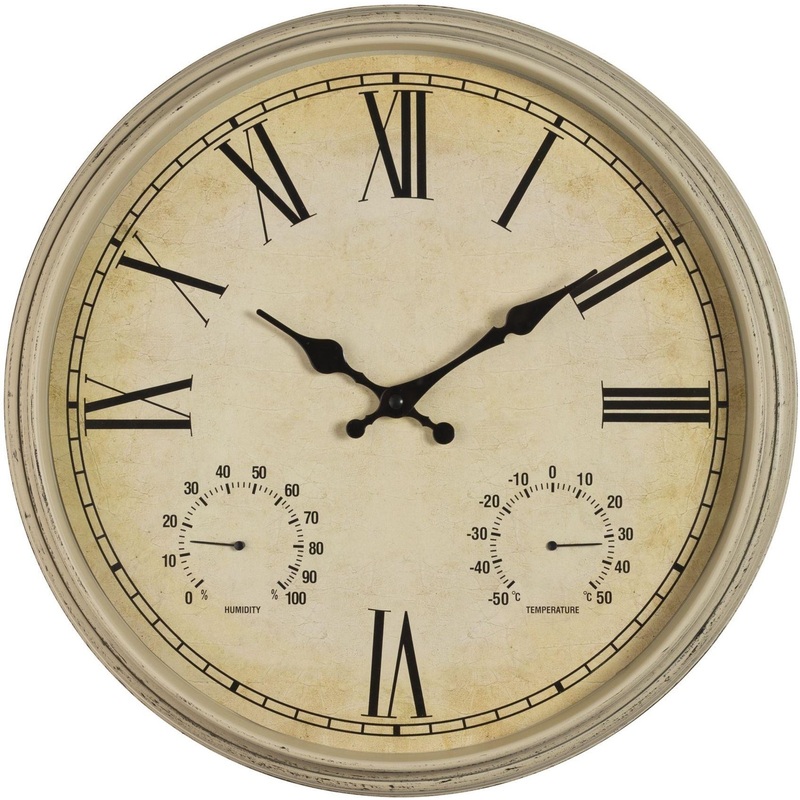 Изображение товара Настенные часы Aviere 29512 с гигрометром и термометром, бежевые