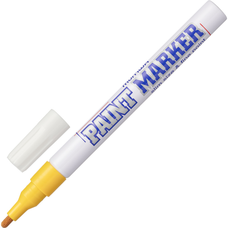 Изображение товара Промышленный лаковый маркер MunHwa SPM-08 жёлтый 1-2 мм для металла дерева стекла и т.д.