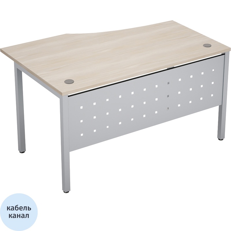 Изображение товара Стол эргономичный Avance 6МК.022 левый (шамони светлый/алюминий матовый, 1400х900х750 мм)