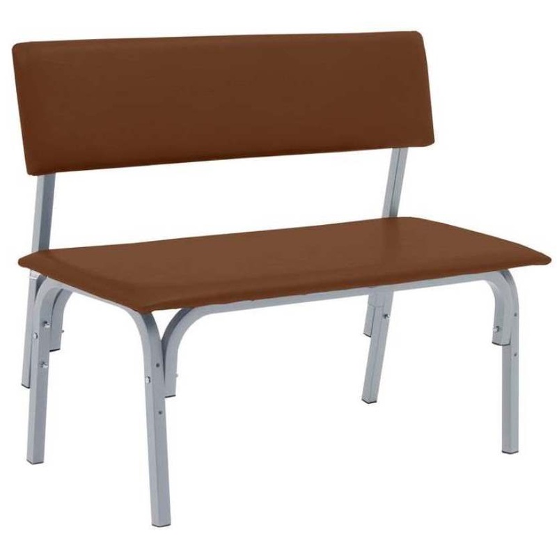 Изображение товара Трехместная банкетка Астрид БМ9 со спинкой металлический каркас темно-коричневая