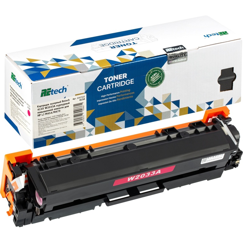 Изображение товара Картридж лазерный Retech 415A W2033A для HP пурпурный совместимый