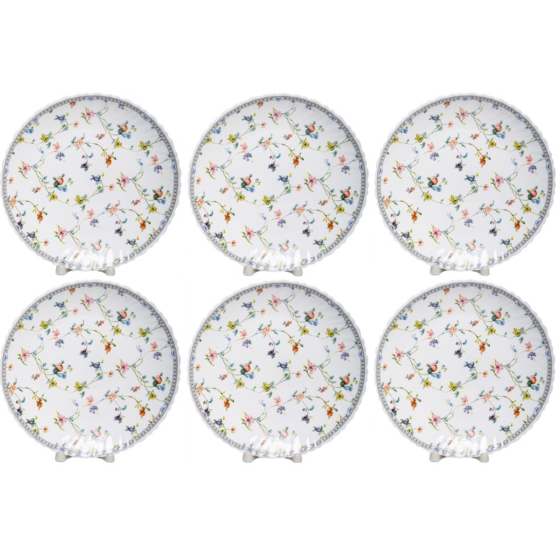 Изображение товара Набор тарелок на 6 персон Olaff Зирана стеклокерамика, 6 предметов, белоснежный дизайн