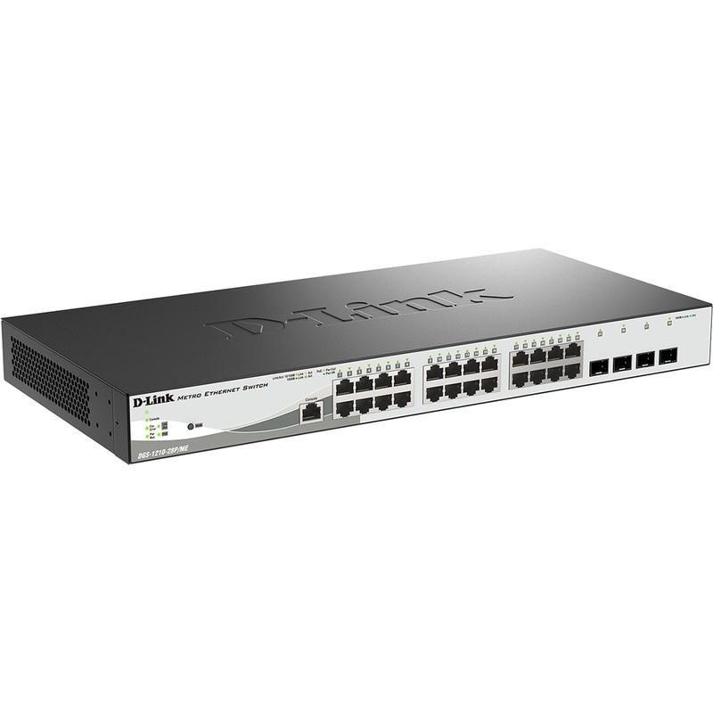 Изображение товара Коммутатор D-Link DGS-1210-28P/ME/B2A управляемый 24 порта PoE SFP