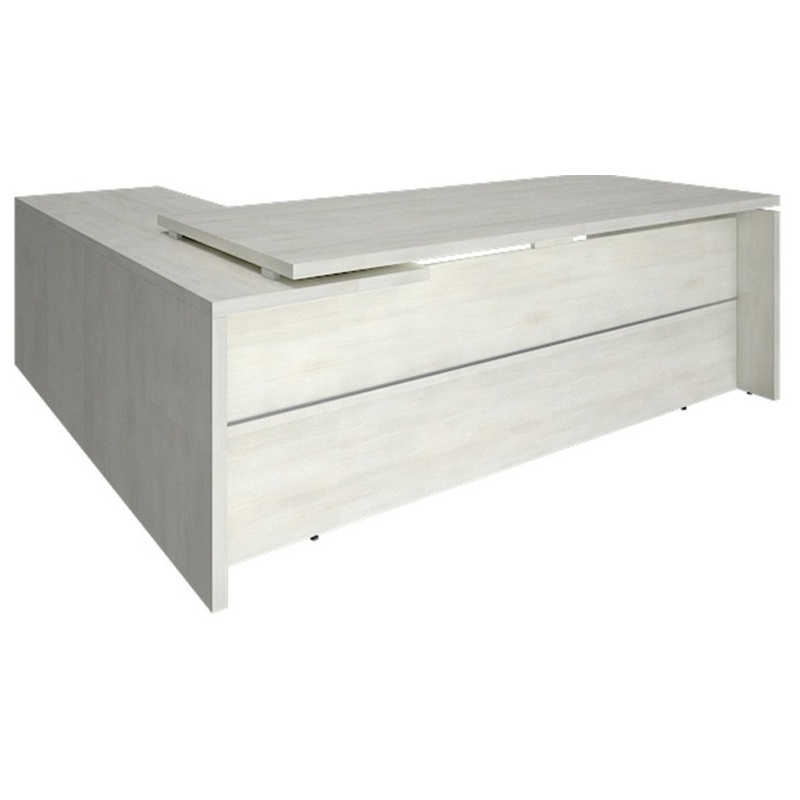 Изображение товара Угловой офисный стол Yalta с приставкой правый 2200x2000 мм снежная патина