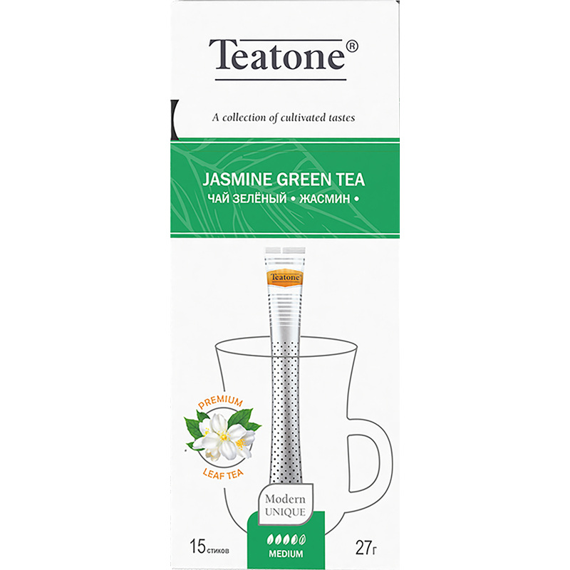 Изображение товара Зеленый чай в стиках Teatone Jasmine 15 штук быстро и удобно