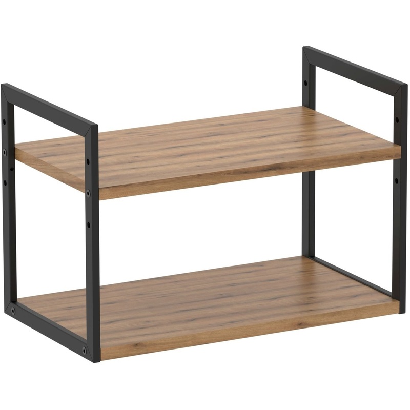 Изображение товара Настенная и настольная полка Комус Онега-6 из ЛДСП и металла, черный муар, 450х250х300 мм