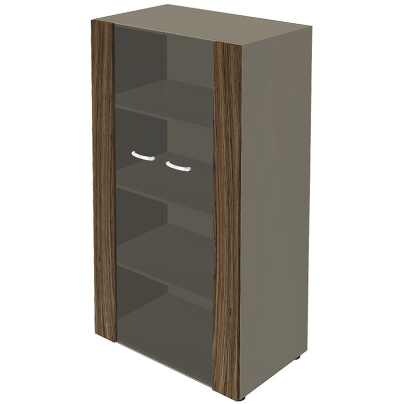 Изображение товара Шкаф для документов New.Tone Nt-43 со стеклом 880x460x1645 мм орех ондо