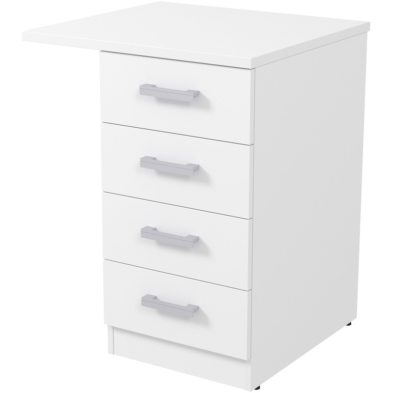 Изображение товара Тумба приставная без замка 4 ящика новый дуб 394х454х586 мм