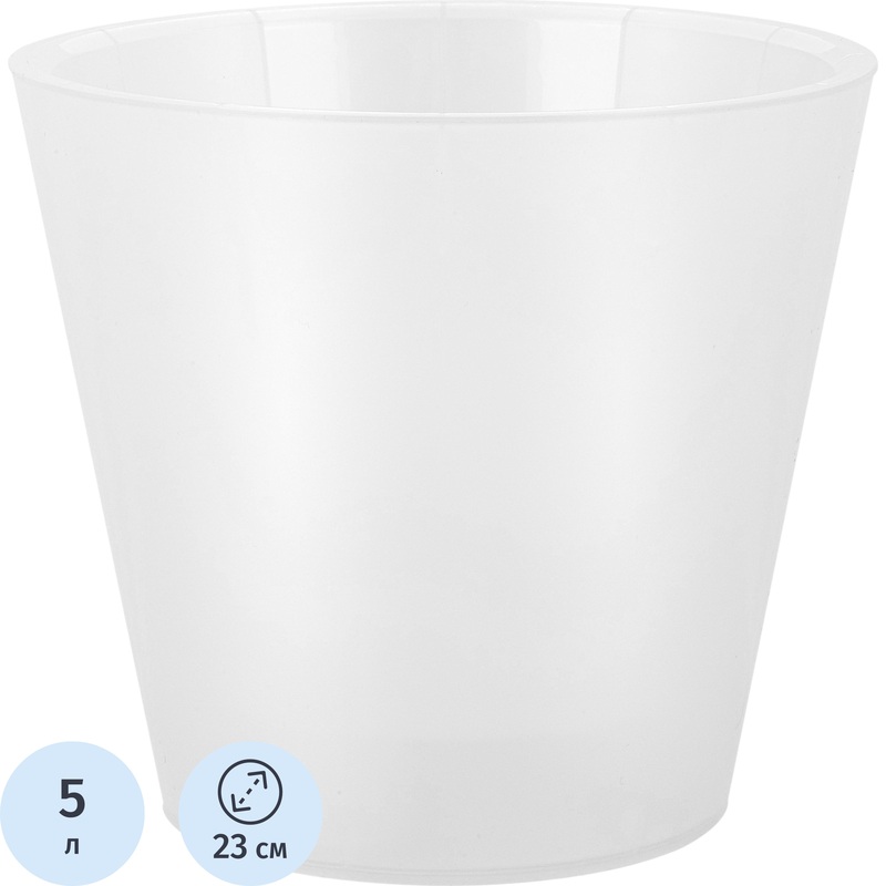 Изображение товара Горшок для цветов InGreen Фиджи Орхид 5л белый перламутровый