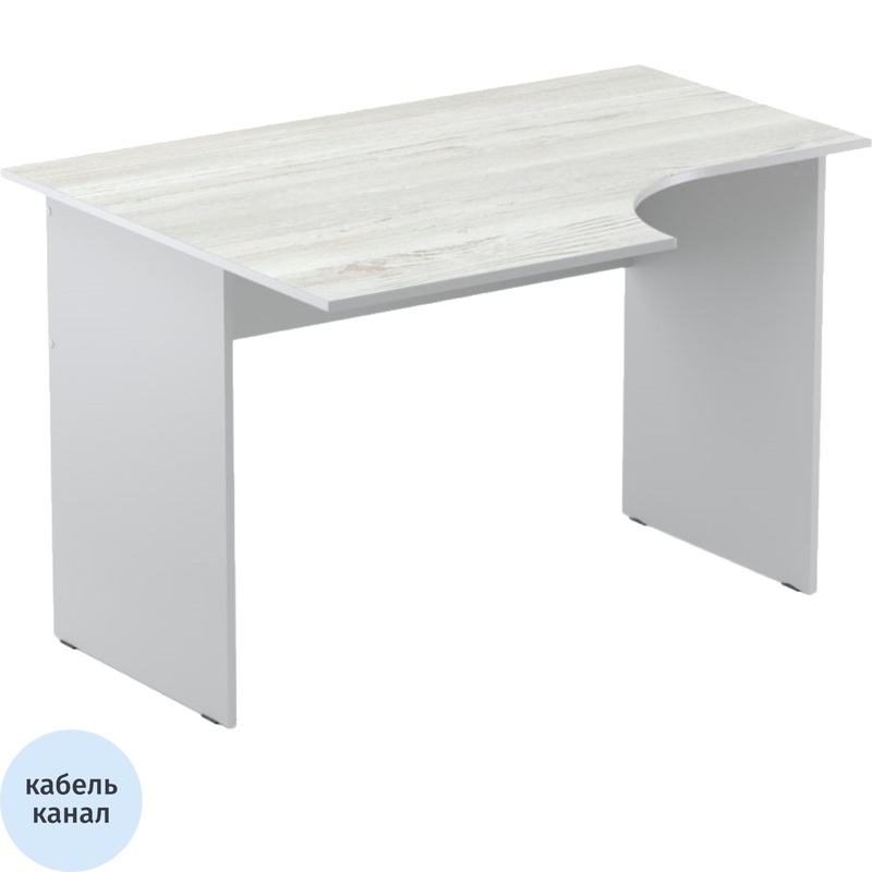 Изображение товара Эргономичный левый стол из ЛДСП сосна и серый 1200х900х740 мм