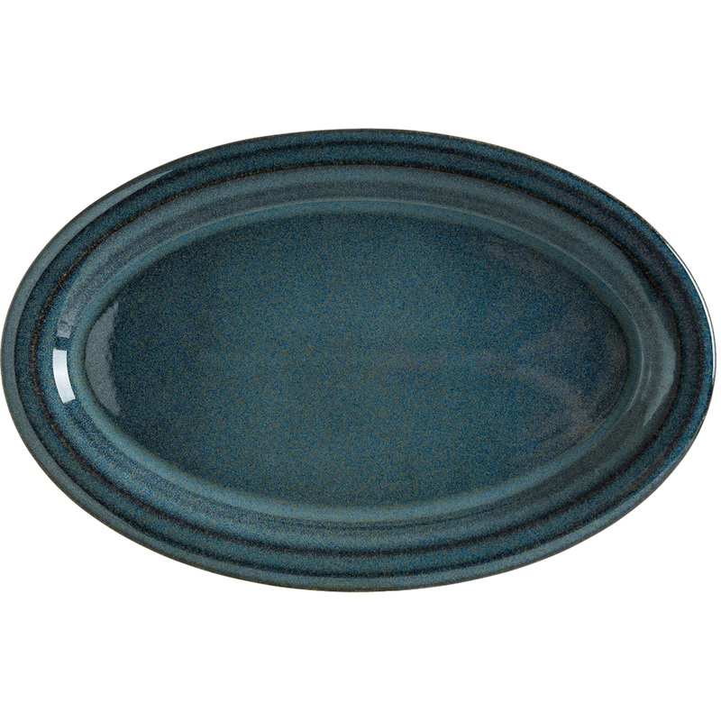 Изображение товара Блюдо для подачи фарфоровое Bonna Оушн Хало 36х28 см синее овальное