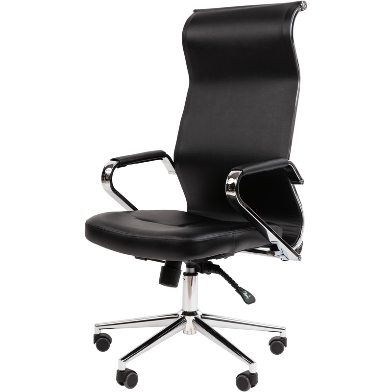 Изображение товара Современное офисное кресло Chairman 702 хромированное из экокожи, регулируемое по высоте